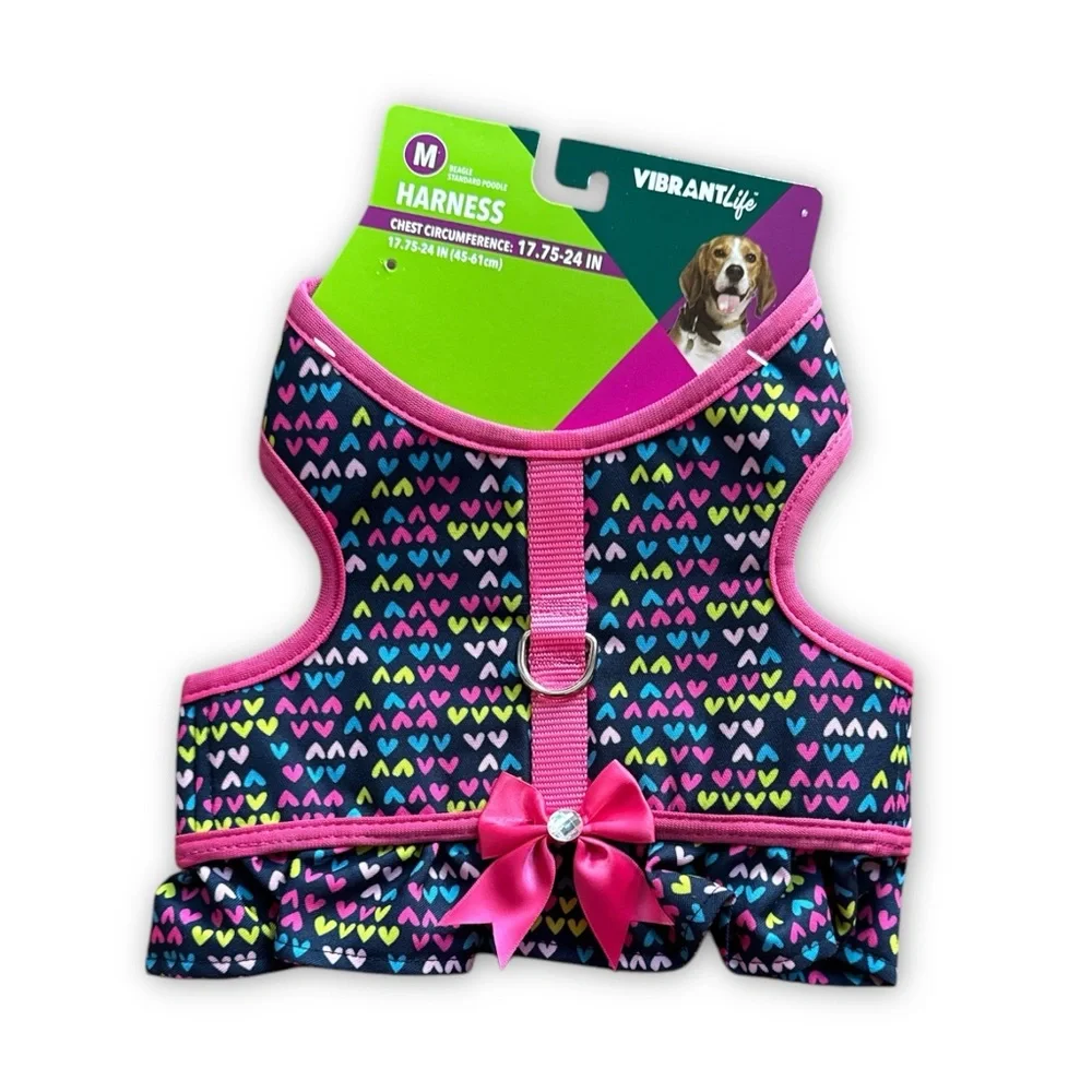 Vibrant Life Ruffle Hearts Dog Harness